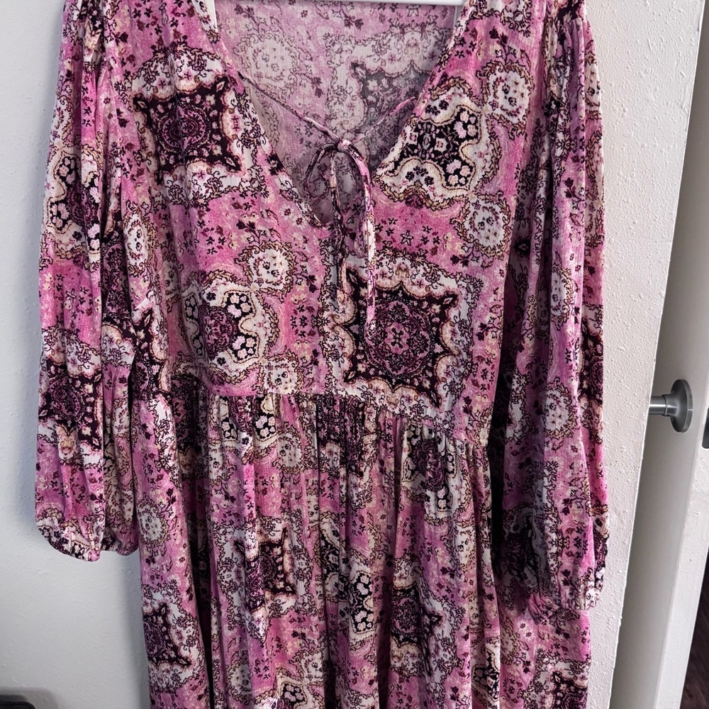 Torrid Pink and Black Patterned Dress